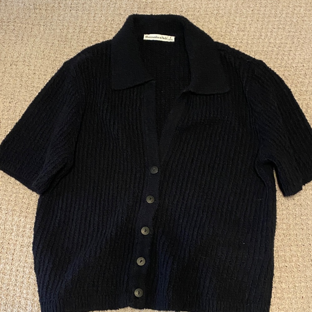 Abercrombie & Fitch Black Button-Up Top